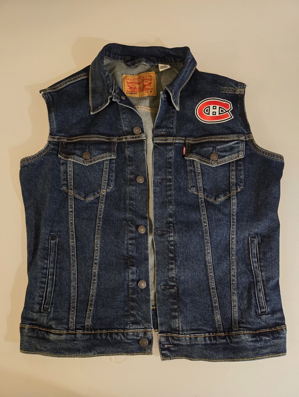 Levi’s Denim Vest Montreal Canadiens NHL Custom Medium